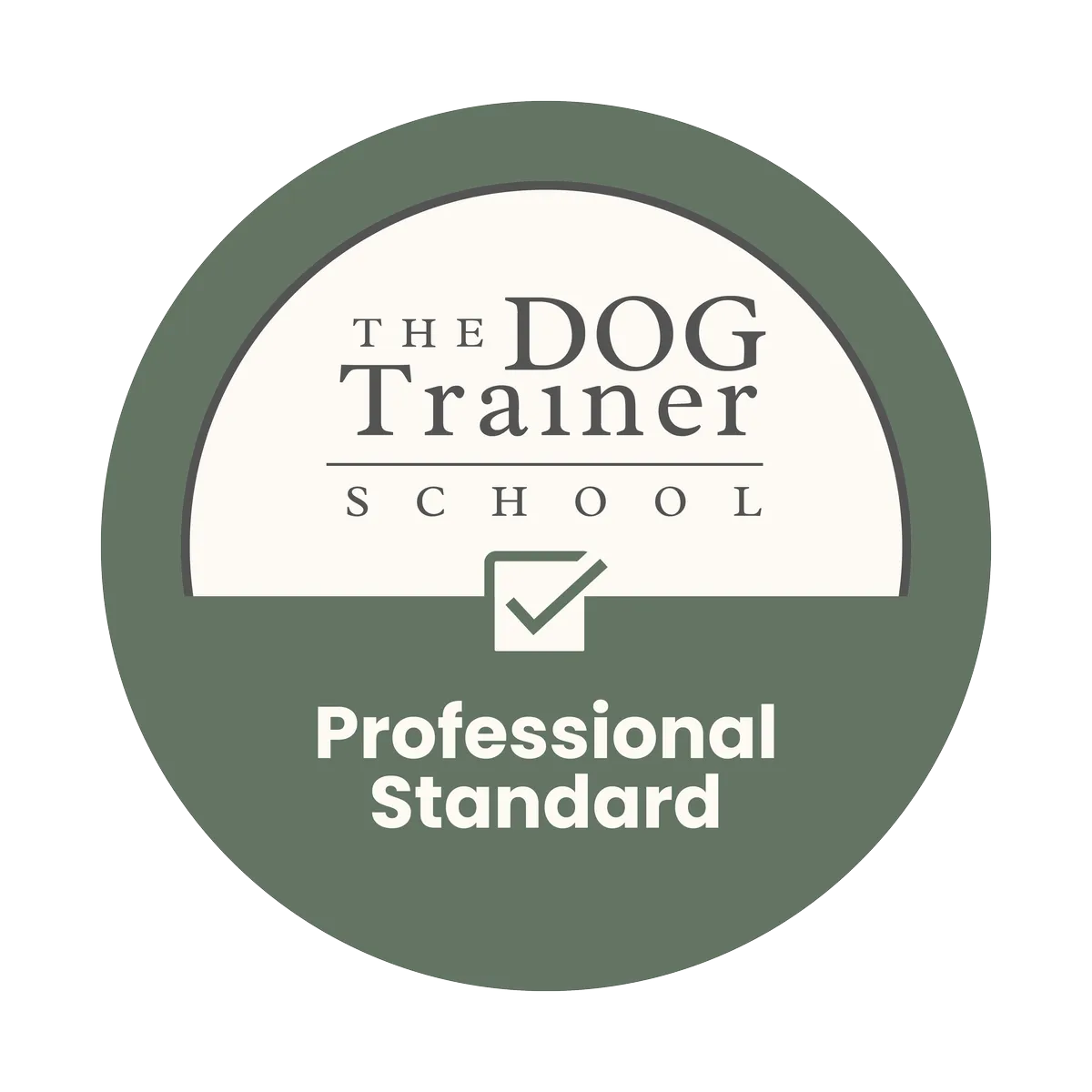 The Dog Trainer School Professional Standard accreditation badge